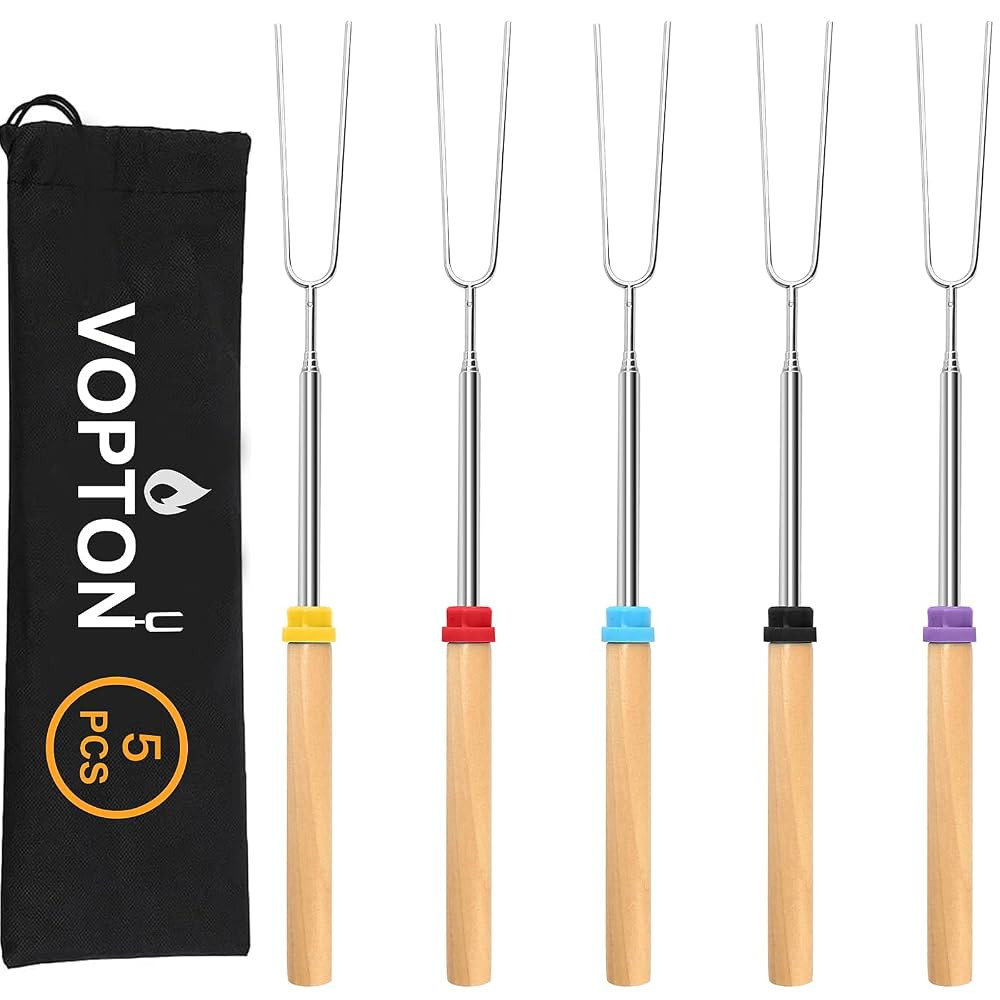 5 Pcs Marshmallow Roasting Sticks for Fire Pit Long 32Inch, Smores Sticks Skewers, Smores Kit for... | Amazon (US)
