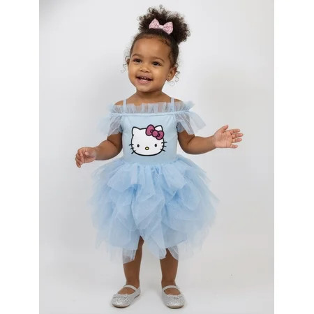 Sanrio Hello Kitty Baby and Toddler Girls Glitter Tutu Dress, Sizes 0/3M-5T | Walmart (US)