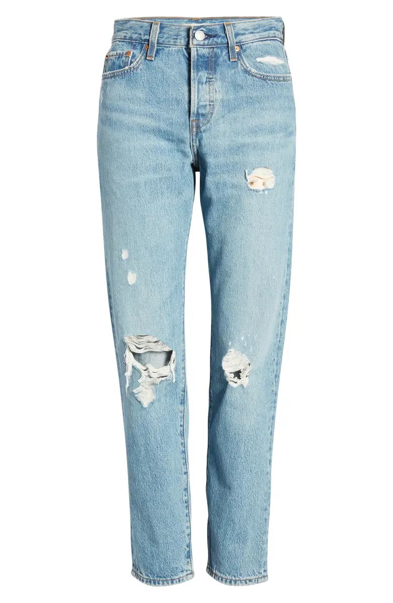Wedgie Icon Fit Ripped Straight Leg Jeans | Nordstrom