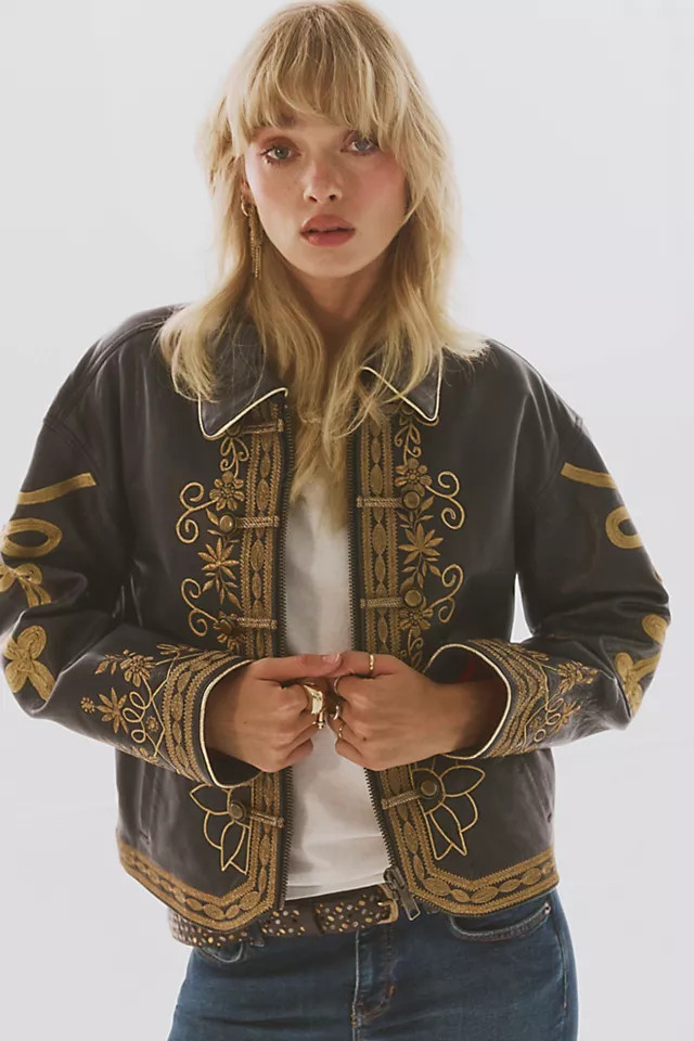 We The Free Lana Leather Band Jacket | Free People (Global - UK&FR Excluded)