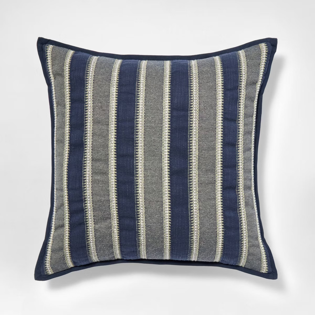 20"X20" Vertical Stripe Pillow Navy Green and Cream -Threshold™ designed with Studio McGee | Target