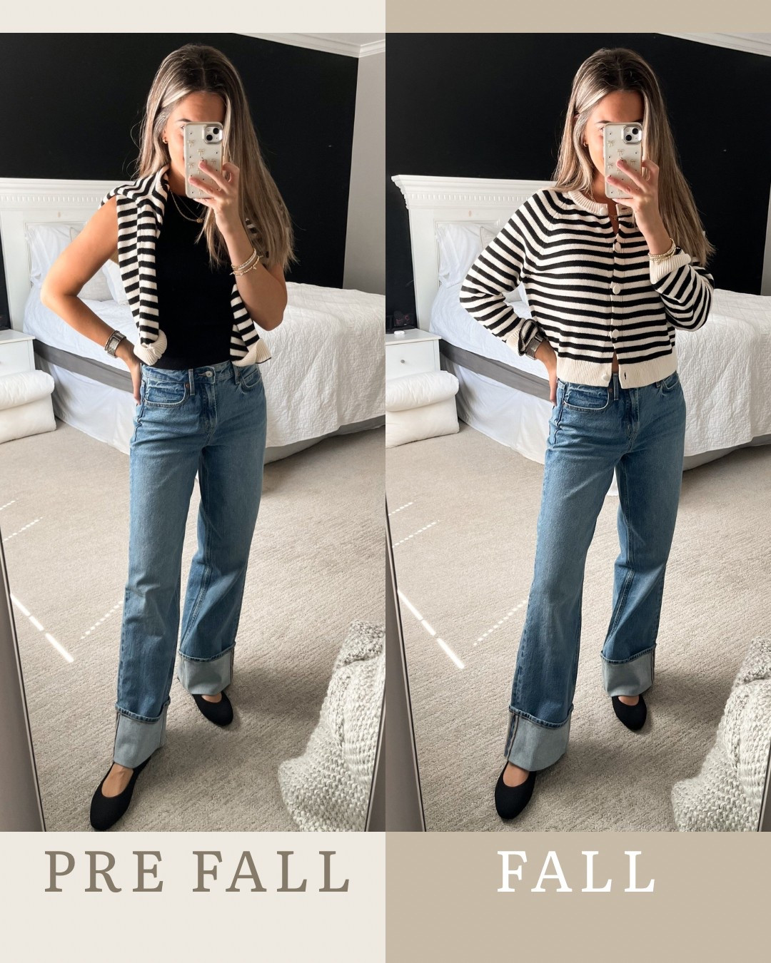 Pre fall and fall outfit! Everything is super affordable to! 🖤 Love this striped sweater so much. 

TTS: small top, 0 bottoms

Old navy jeans, Target, old navy sale, target sale, striped sweater, cuffed jeans, wide leg jeans, ballet flats, Target shoes, old navy, old navy outfit, Target outfit, women’s fall outfit, affordable fall outfit



#LTKStyleTip #LTKFindsUnder50 #LTKSaleAlert