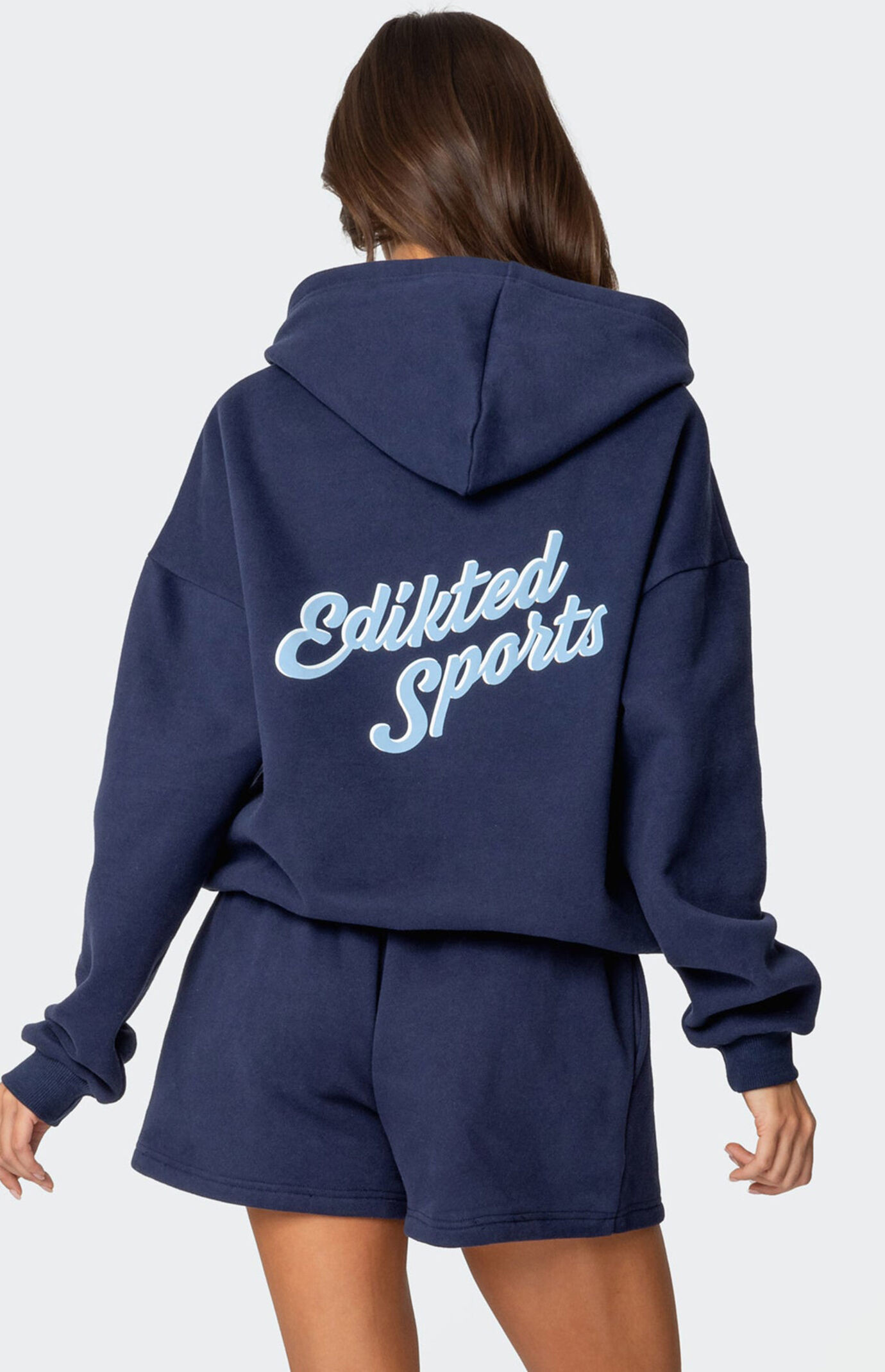 Edikted Women's So Sporty Hoodie in Navy - Size Medium | PacSun
