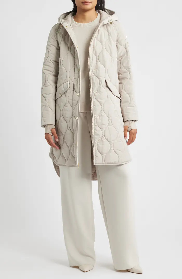 Onion Quilted Hooded Long Coat | Nordstrom