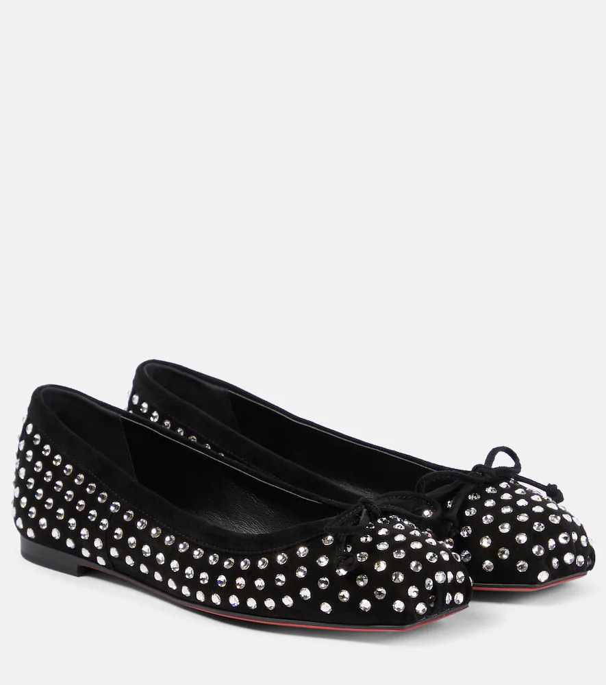 Christian Louboutin Mamadrague embellished suede ballet flats | Mytheresa (US/CA)