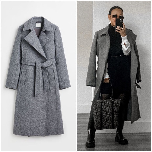 Gray Tie Belt Coat | Poshmark