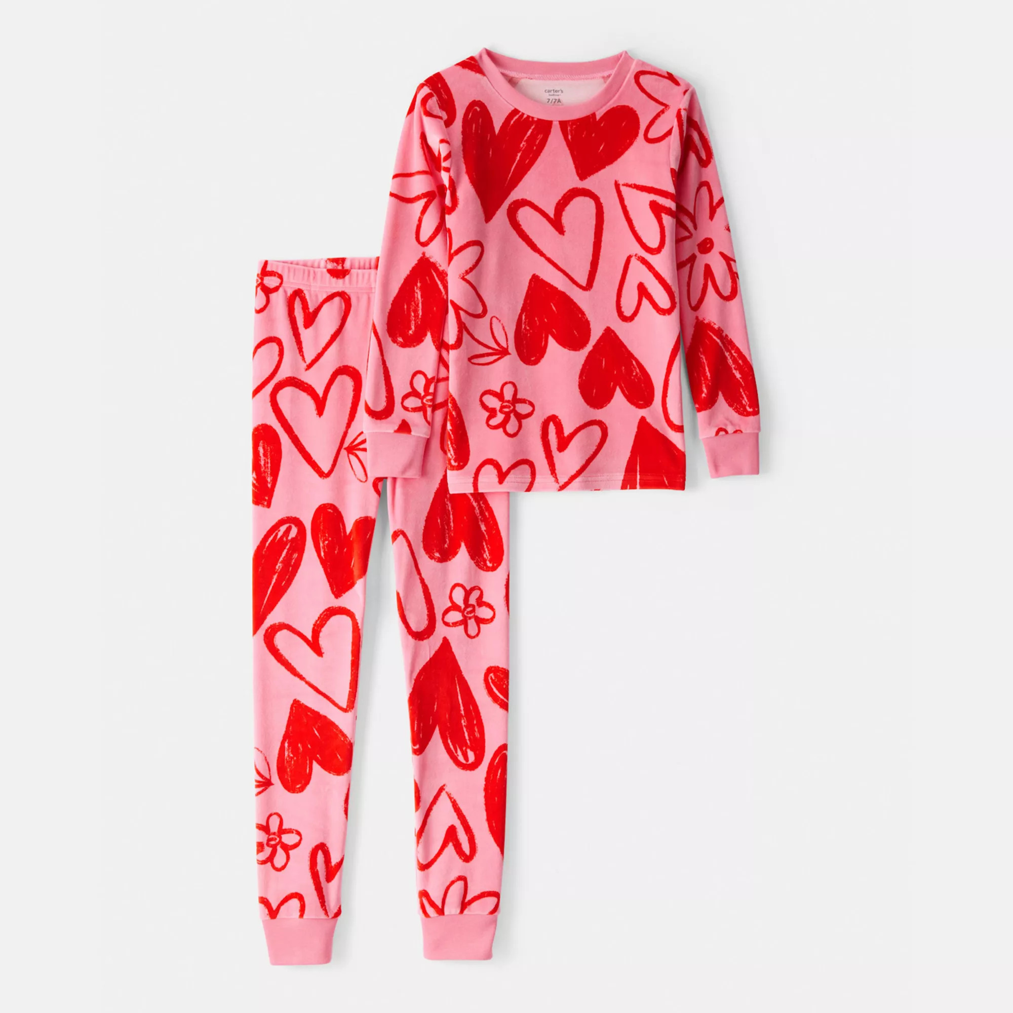 Girls 4-14 Carter's Heart DreamPlush 2-pc. Pajama Top & Pajama Bottoms Set | Kohl's