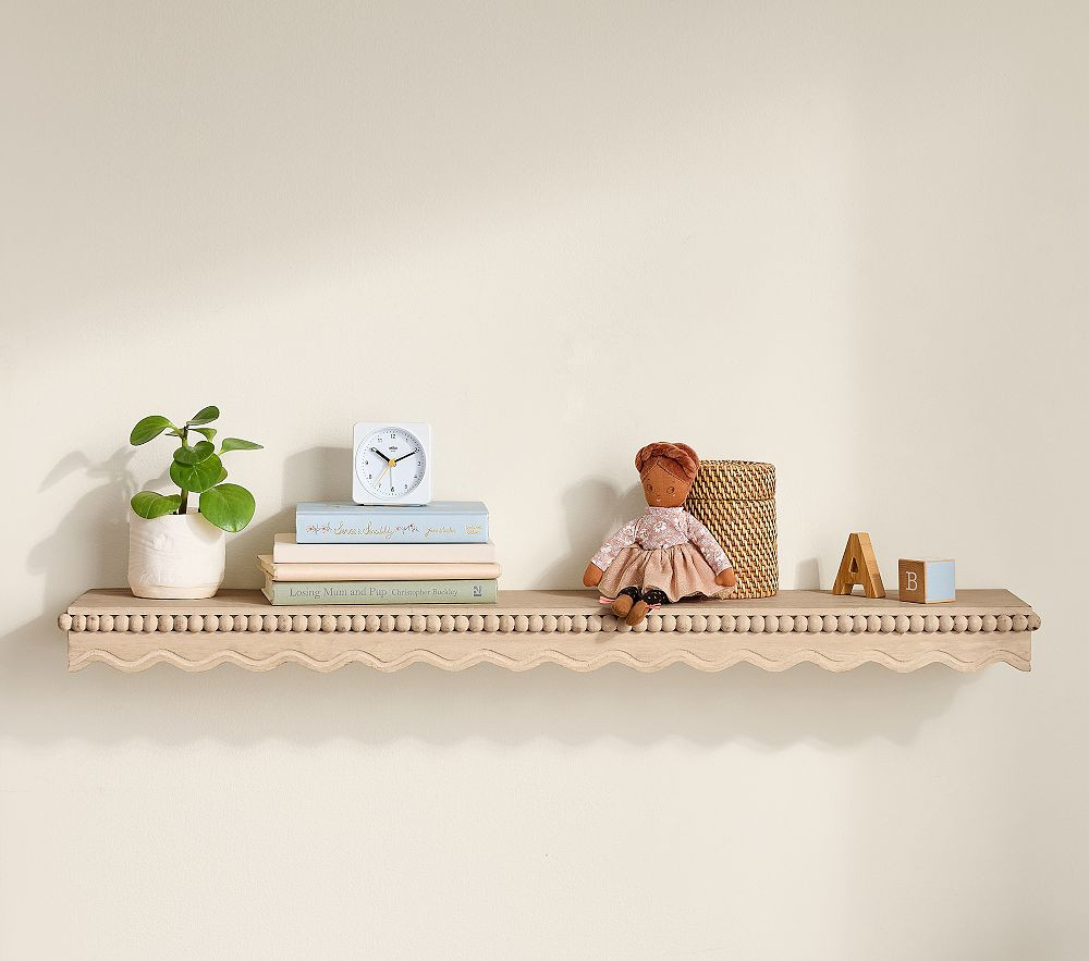 Marlowe Scallop Wood Beaded Shelf (25" - 37") | Pottery Barn Kids