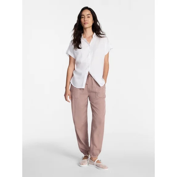 Time and Tru Women's High Rise Parachute Jogger Pants, 28" Inseam, Sizes XS-XXXL | Walmart (US)