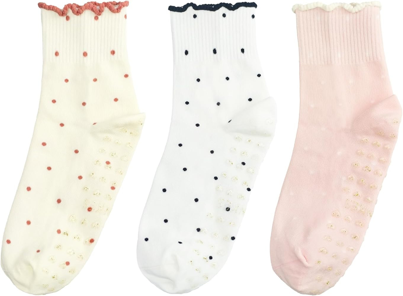 Cute Polka Dot Yoga Socks for Women (3 Pairs) – Fits US Sizes 5-9 – Perfect forYoga, Pilates,... | Amazon (US)