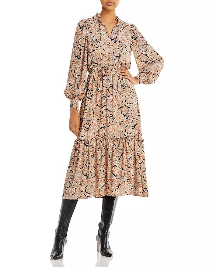 Paisley Print Georgette Midi Dress | Bloomingdale's (US)