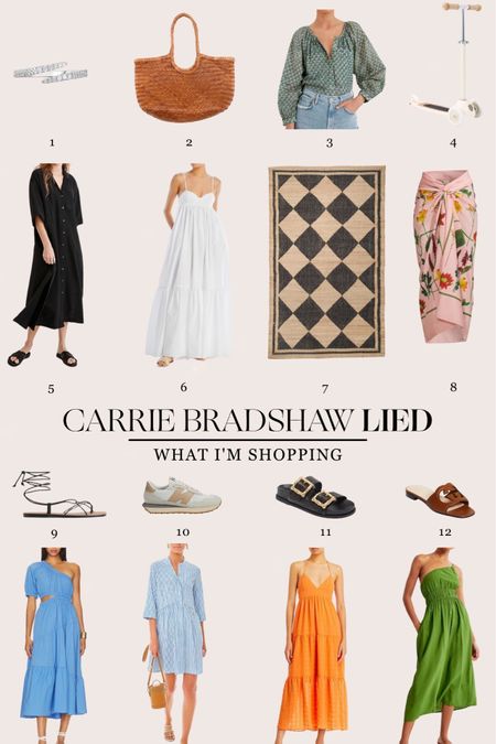 This week’s wish list is full of items I’m shopping - diamond jute rugs, white maxi dresses and plenty of sandals - full list on CarrieBradshawLied.com