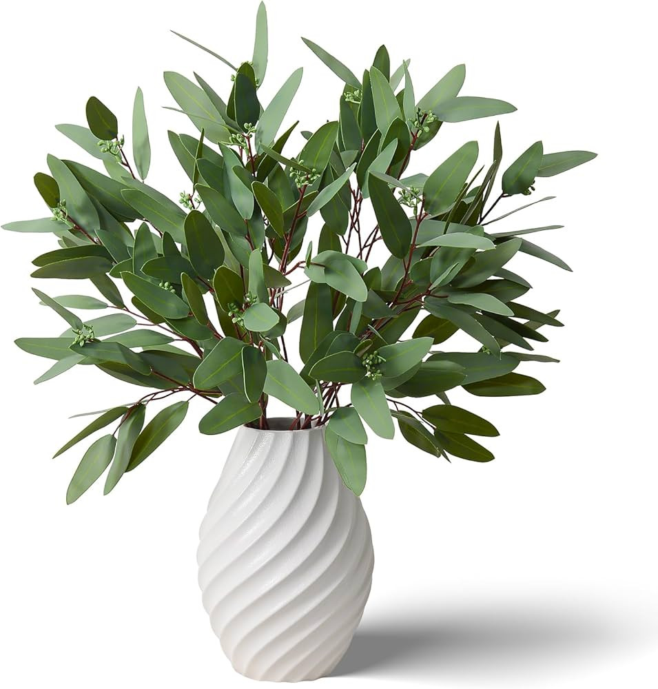 Ziwon Artificial Eucalyptus Stems, Real Touch Faux Greenery for Vase Decor, Realistic Fake Eucaly... | Amazon (CA)