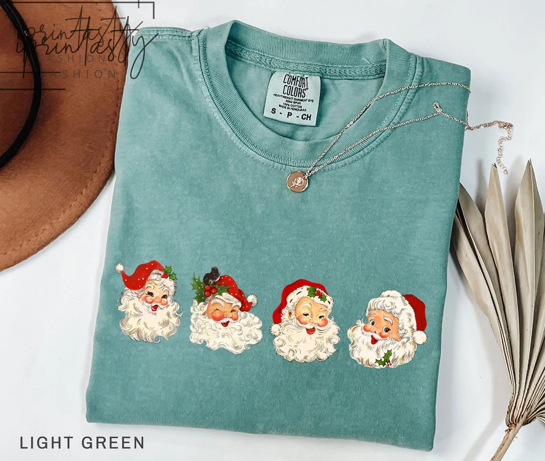 Vintage Santa T-shirt Retro Christmas T-shirt Santa T-shirt - Etsy | Etsy (US)