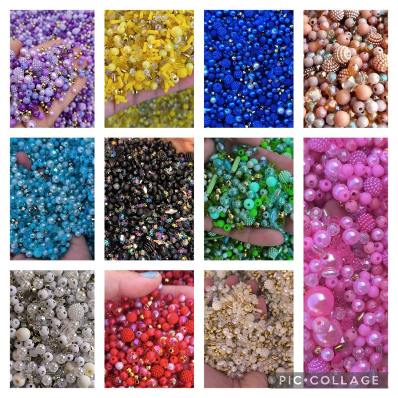 Miçangas Mix Kit com 11 cores Total Peças 1.650 Mix Pérola Cristais Bolinhas Miçangas Tamanho... | Shopee (BR)