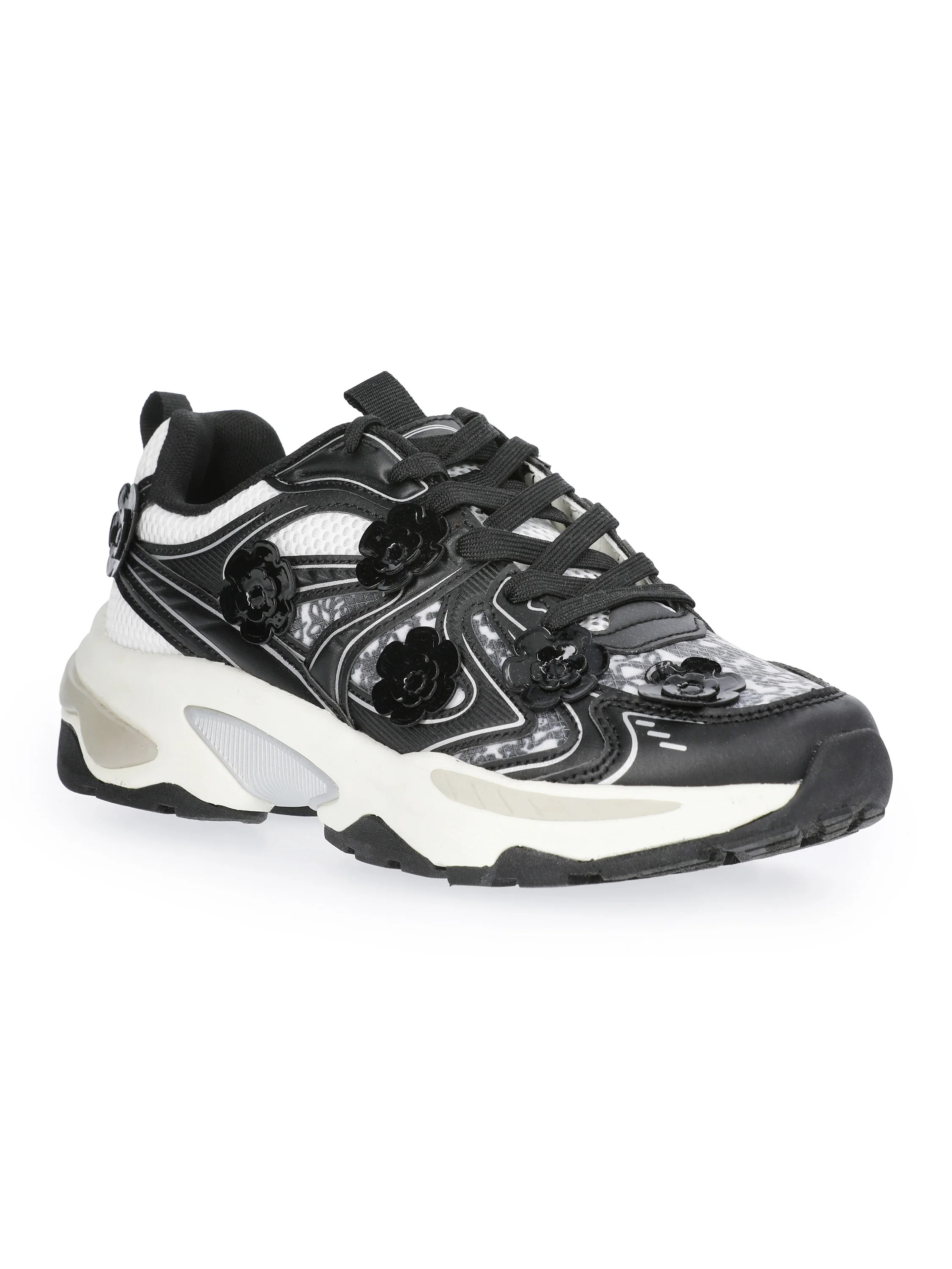 Scoop Women's Sporty Sneakers with Flower Appliques | Walmart (US)