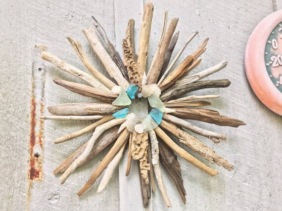 Driftwood Seashell Wreath - Driftwood Sunburst - Beach Themed Wholesale Wall Decor - Nautical Wal... | Etsy (US)