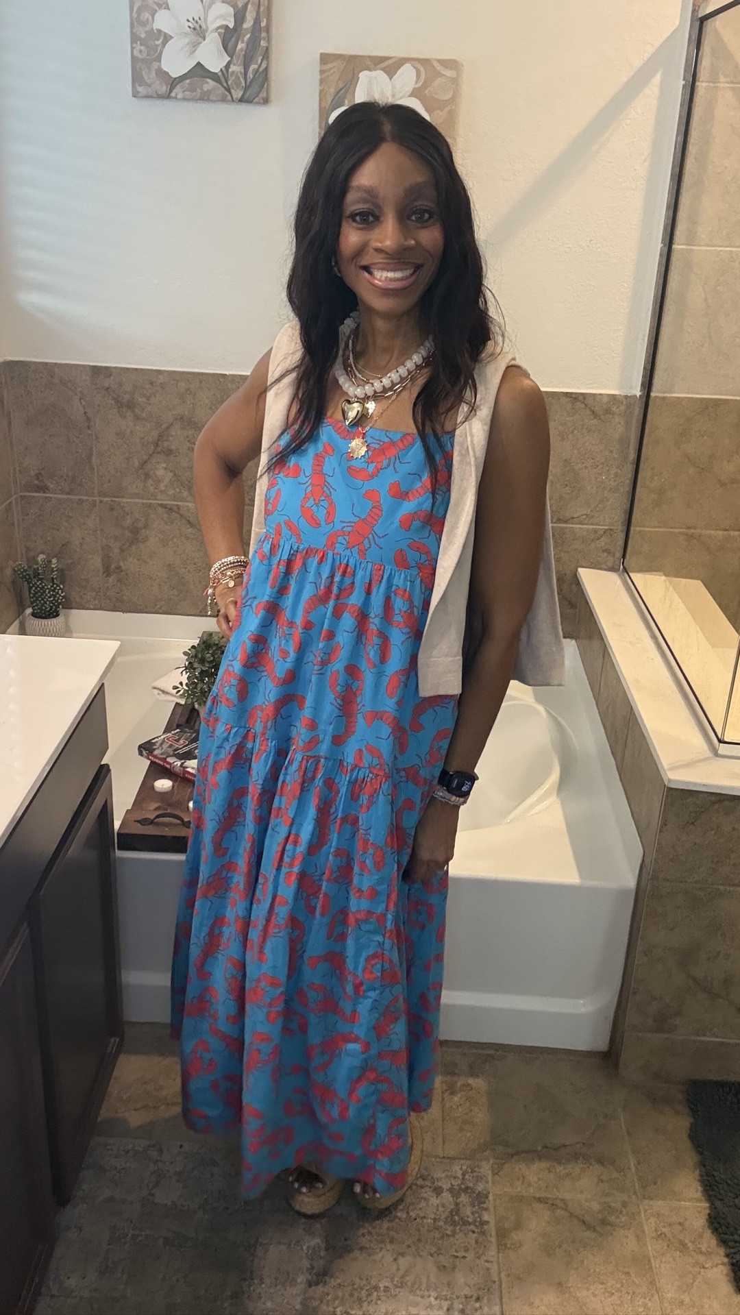 ✨ Rediscovering My Closet ✨

Sometimes the best finds are already hanging in your closet. 💙 I pulled this fun lobster-print maxi back out, paired it with a lightweight sweater, platform sandals, and layered jewelry for an easy summer look. Proof that you don’t always need something new to create a fresh outfit!

I’m making it a goal to shop my wardrobe more often and mix pieces I already love. 💕 

#LTK #LTKStyle #ShopYourCloset #RediscoveringMyCloset #SummerStyle #AffordableFashion #StyleInspiration #MaxiDressStyle #FashionOver40 #TexasStyle #EverydayStyle #OOTD #WearWhatYouLove #BudgetFriendlyFashion #ClosetRefresh

#LTKdayinmylife #LTKOver40 #LTKootd