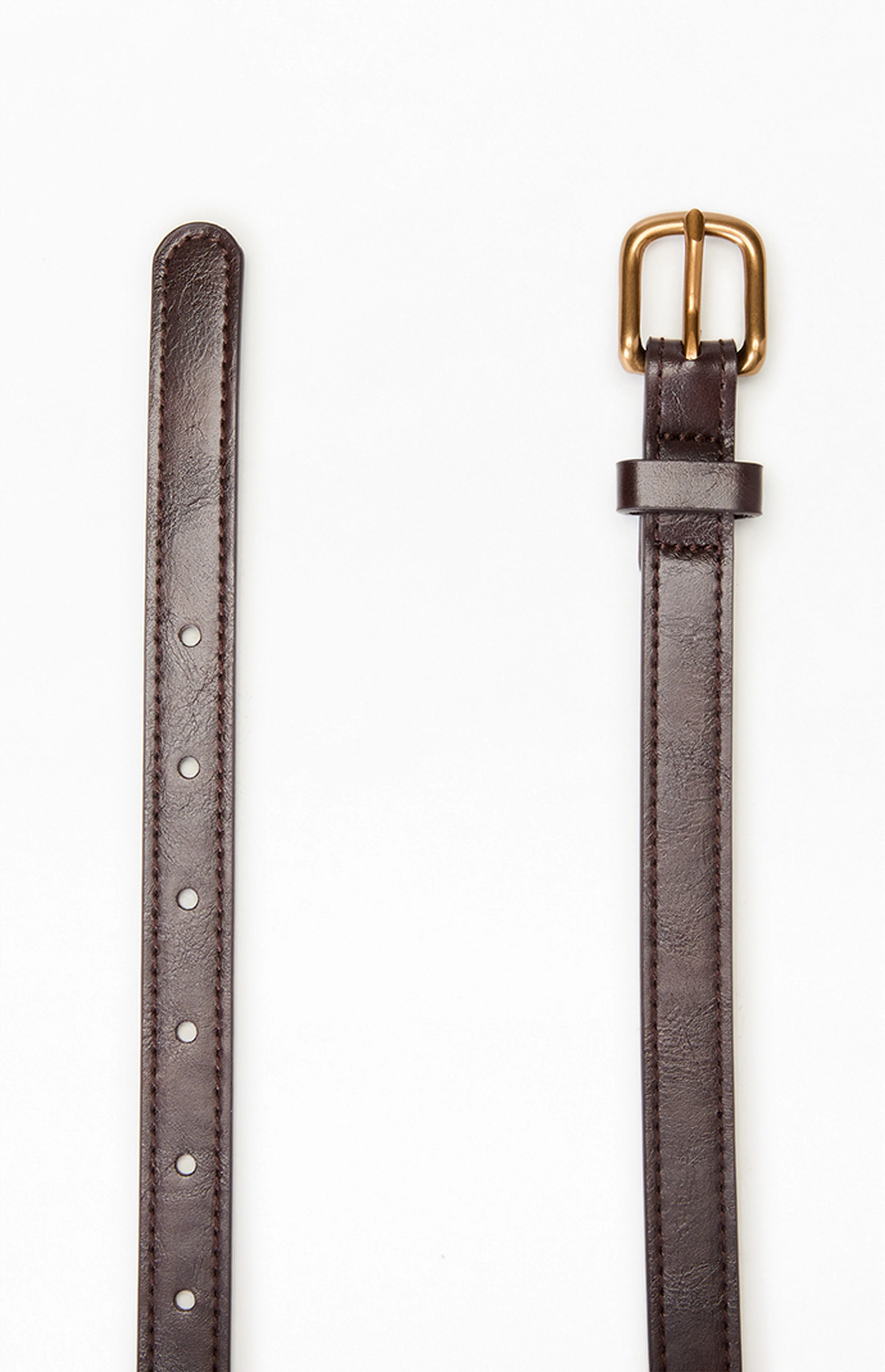 John Galt Faux Leather Skinny Buckle Belt | PacSun
