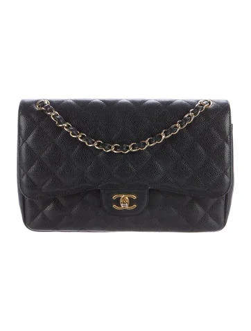 Chanel Quilted Caviar Jumbo Classic Double Flap Bag | The Real Real, Inc.