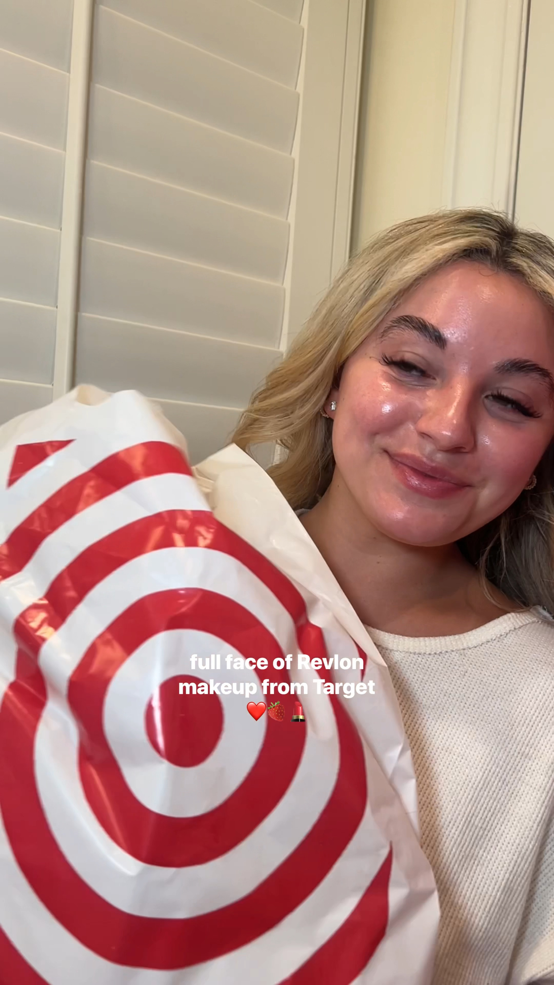 #ad full face of @revlon makeup from @target 💄🍓❤️ the illuminance skin-caring foundation is makeup + skincare (squalane, hyaluronic acid, & glycerin) in 1! protects skin from signs of aging & increases skin elasticity + texture over time 🤍 #Revlon #IlluminateWhatsInside #LiveBoldly #Target #TargetPartner 