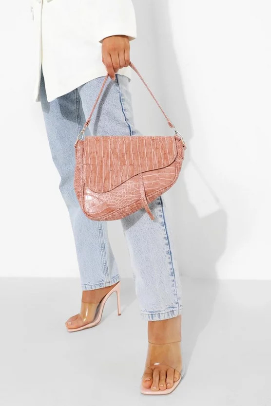Croc Tassel Detail Shoulder Bag | Boohoo.com (US & CA)
