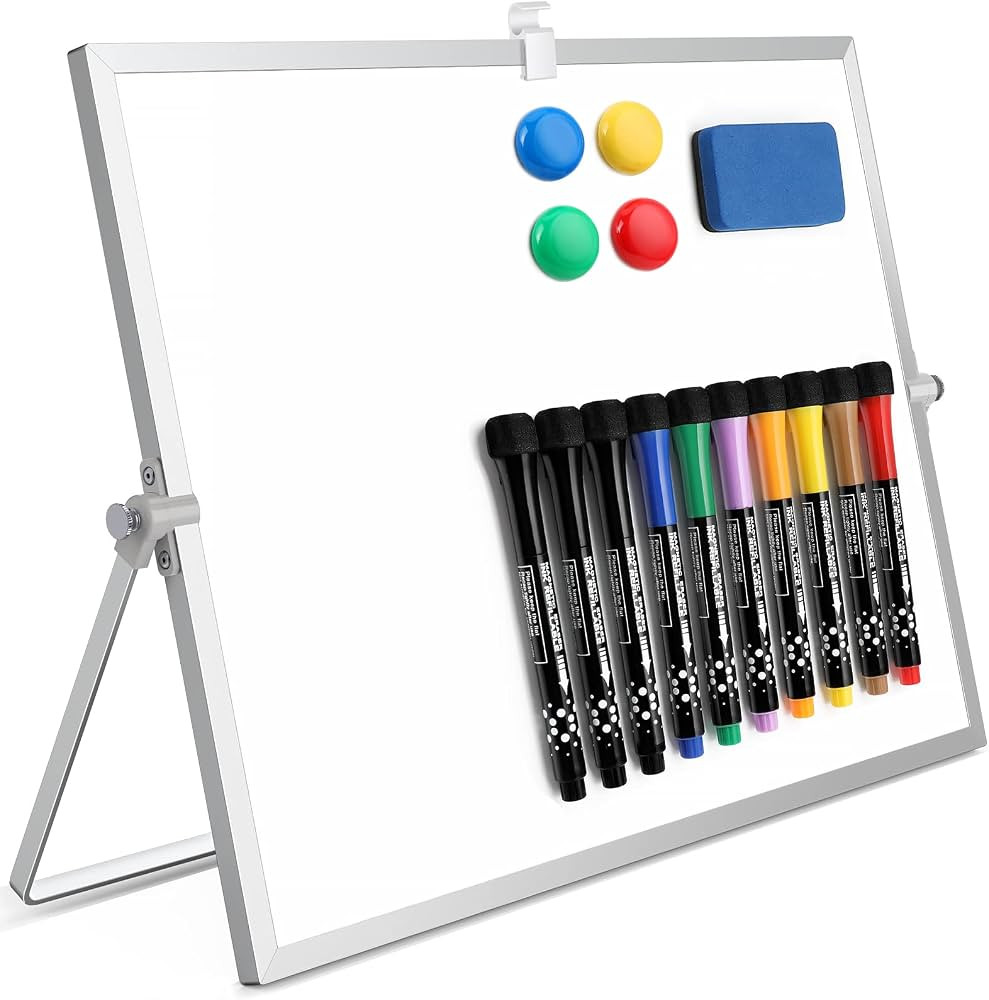 Dry Erase White Board, 16"X12" Double-Sided Magnetic Whiteboard with 10 Markers, 4 Magnets, 1 Era... | Amazon (US)