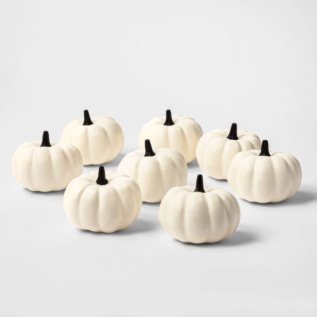 8ct Painted Pumpkins White Halloween Decorative Sculpture, Target Fall Decor, White Pumpkins | Target
