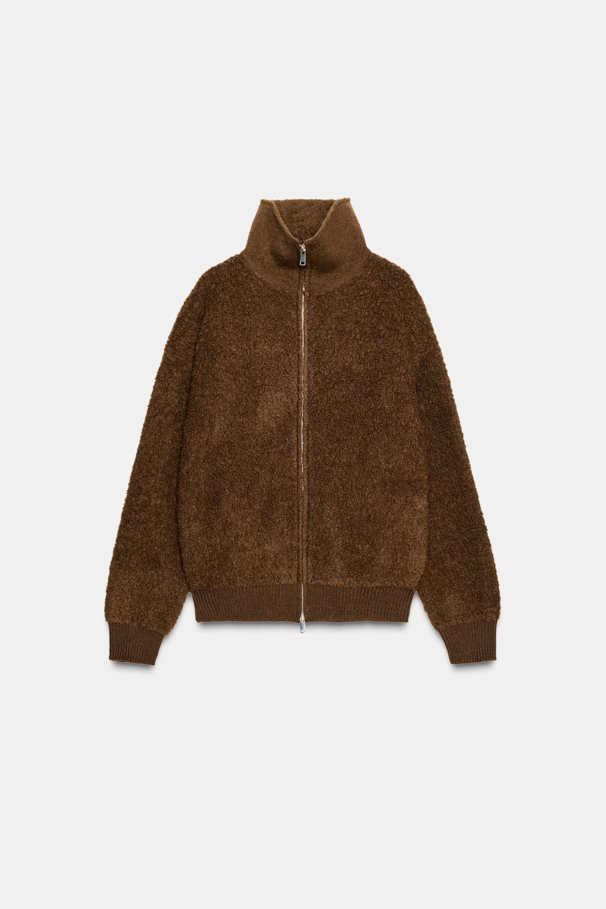 100% BOUCLÉ WOOL BOMBER JACKET | Zara UK