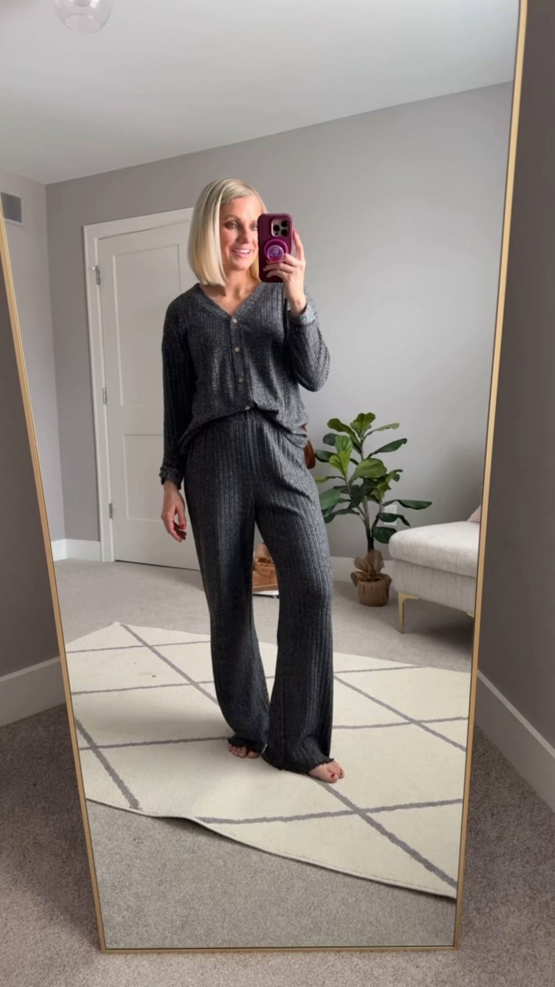 Pajamas or lounge set? However you want to wear this cozy set is up to you! I wore it as a loungewear while organizing my closet last week! I’m wearing a small! 

#LTKOver40 #LTKPetite #LTKootd