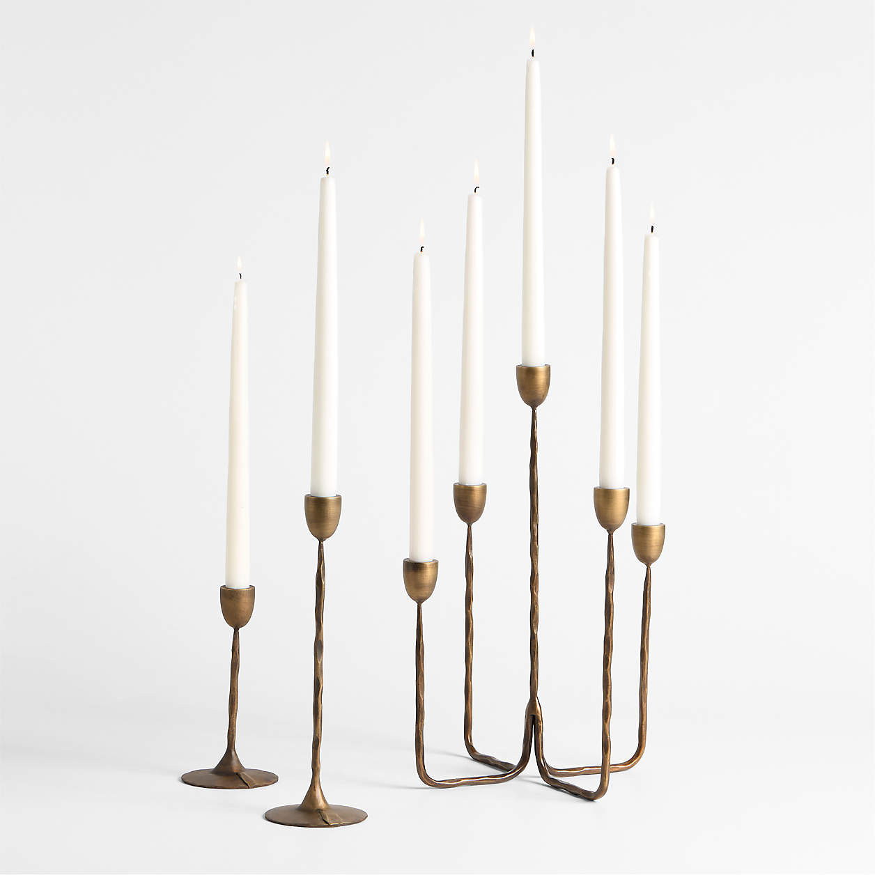 Barteau Antique Brass Candelabra + Reviews | Crate & Barrel | Crate & Barrel