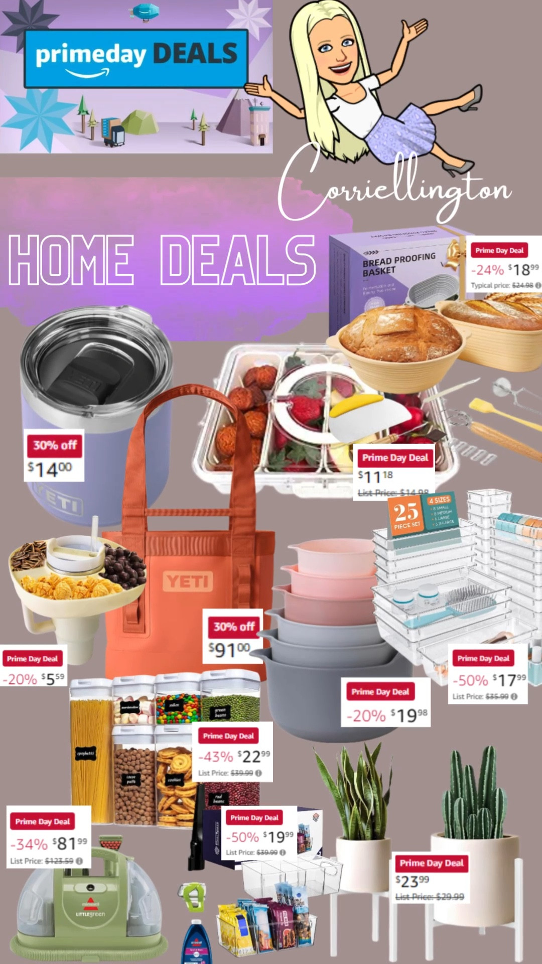 Amazon Prime Day Home Deals
Kitchen deals
Yeti tumbler
Yeti cooler 
Snackle box
Sourdough Bread Maker
Mixing Bowls
Organizing containers clear
Stanley cup snack tray
Pantry organizer  
Little Green Carpet Cleaner
White Plant stands
Clear containers
Boxes 


#LTKHome #LTKFindsUnder50 #LTKSaleAlert