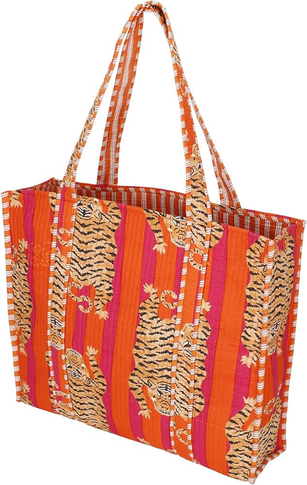 Marubhumi Women Lightweight Travel Bag Purse Cotton Shoulder Tote Bag For Shopping Grocery & Beac... | Amazon (US)