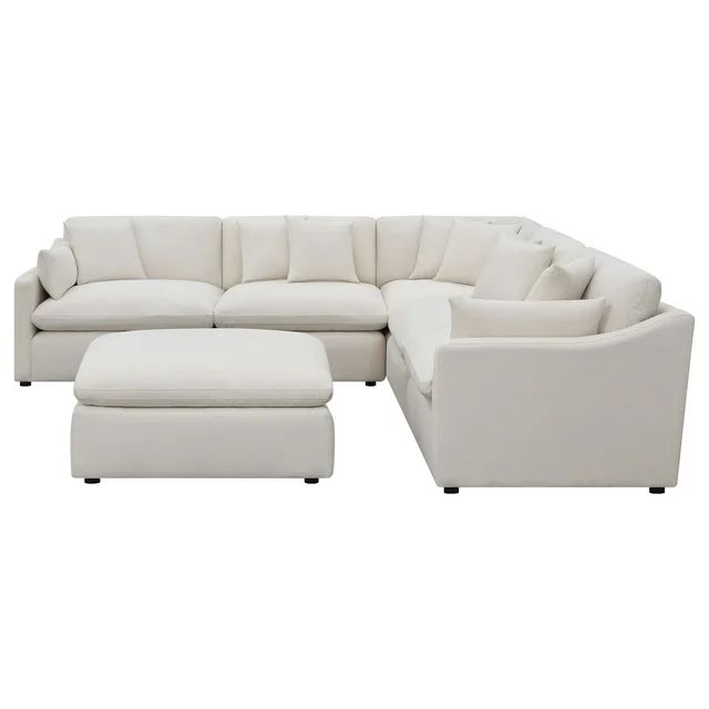 Coaster Hobson 6-piece Fabric Upholstered Modular Sectional Off White | Walmart (US)