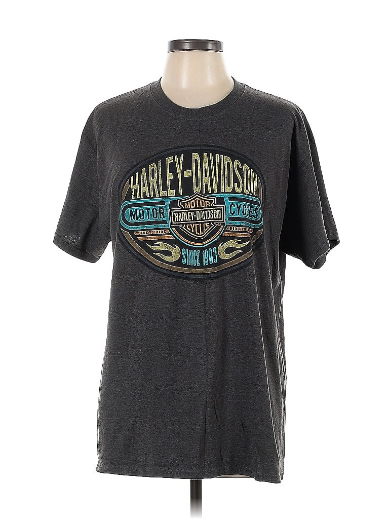 Harley Davidson Short Sleeve T-Shirt: Gray Tops - Size Large | ThredUp
