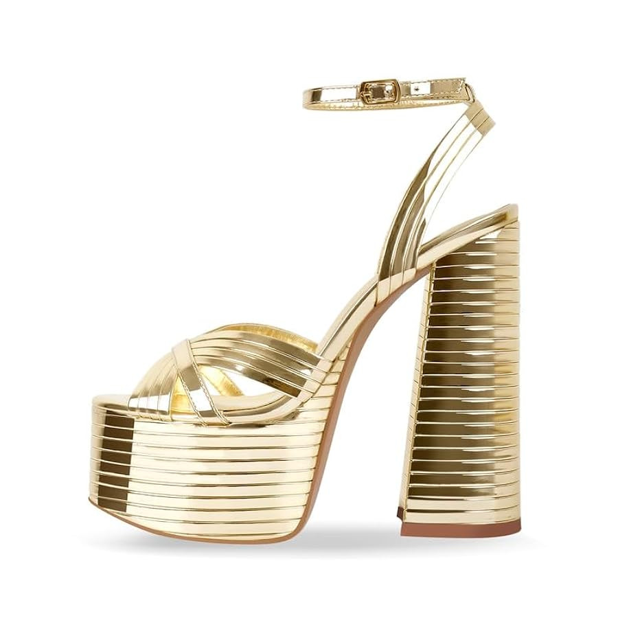 Platform Heels for Women Ankle Strap Chunky High Heel Sandals | Amazon (US)