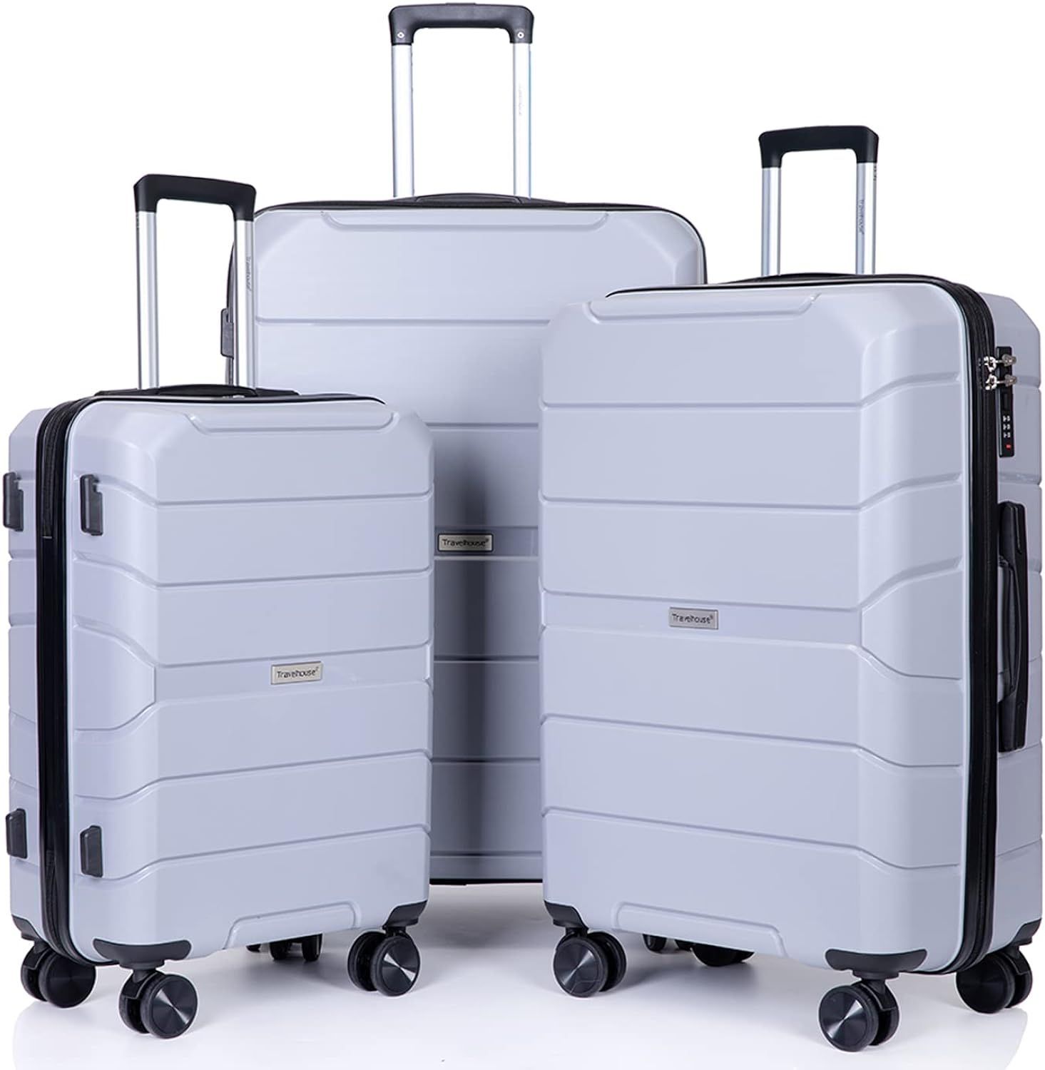 Hardshell Luggage 3 Piece Set TH6031 Suitcase PP Hardshell with Spinner Wheels and TSA Lock 20in 24i | Amazon (US)