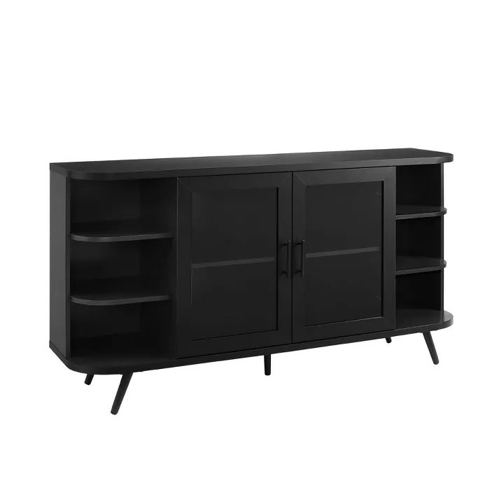 Evelyn Mid-Century Modern Fluted Double Door Curved Sideboard - Saracina Home | Target