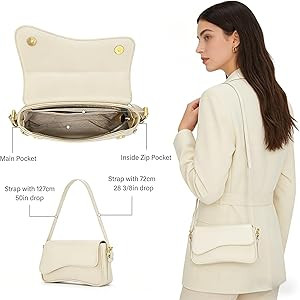 Shoulder Bag for Women Y2K Crossbody Purse PU Leather Underarm Handbag 2 Adjustable Strap for Dai... | Amazon (US)