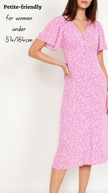 Waist defined midi dress for spring closet.Petite fashion. Floral pink dress.

#LTKfindsunder100 #LTKstyletip