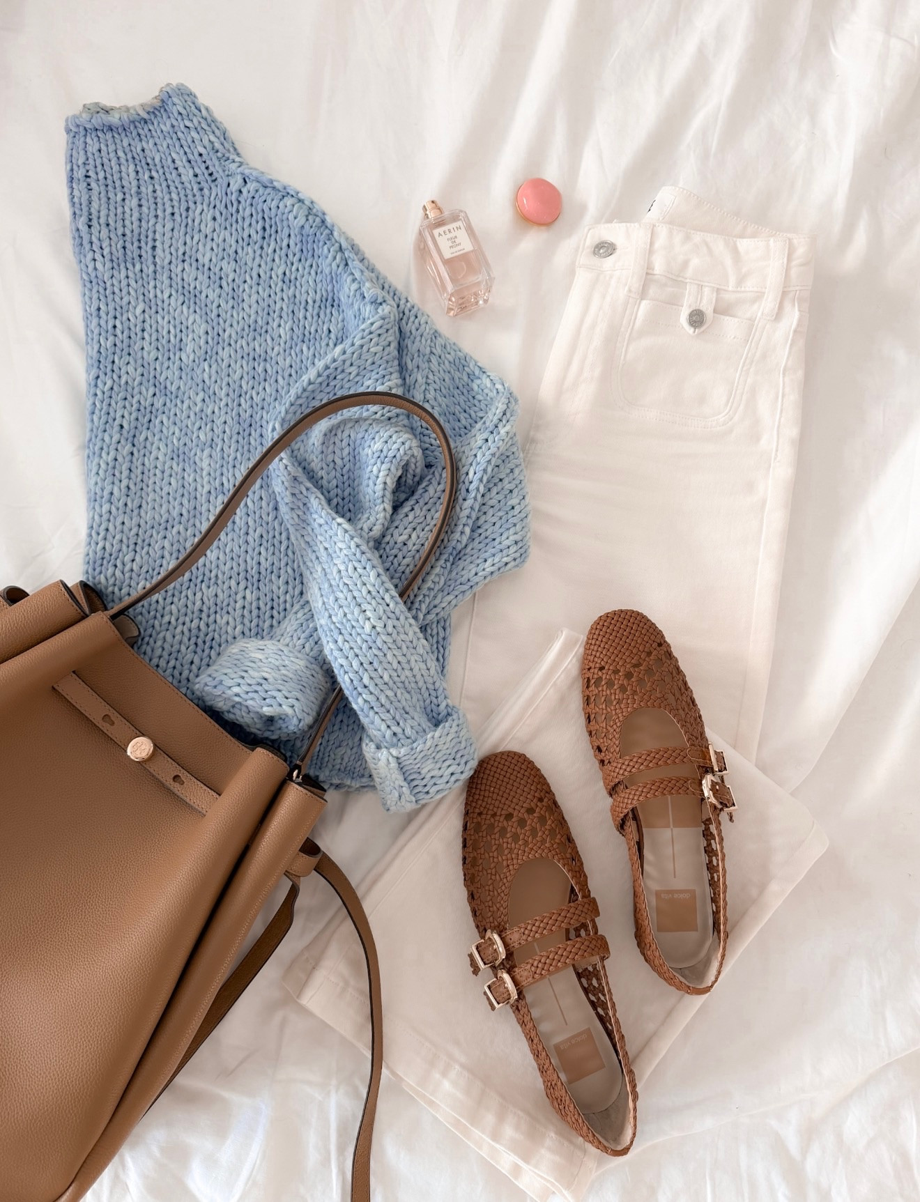 Icy blue sweater, tory burch bucket bag, spring trends 2026, spring outfit, spring fragrance, annabrstyle 

#LTKselfcare #LTKmomlife #LTKdayinmylife