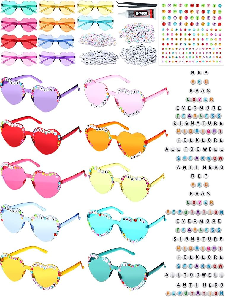 20 Pairs DIY Sunglasses in My Era Popular Singer Party Favors Friendship Sunglasses for Girls Wom... | Amazon (US)