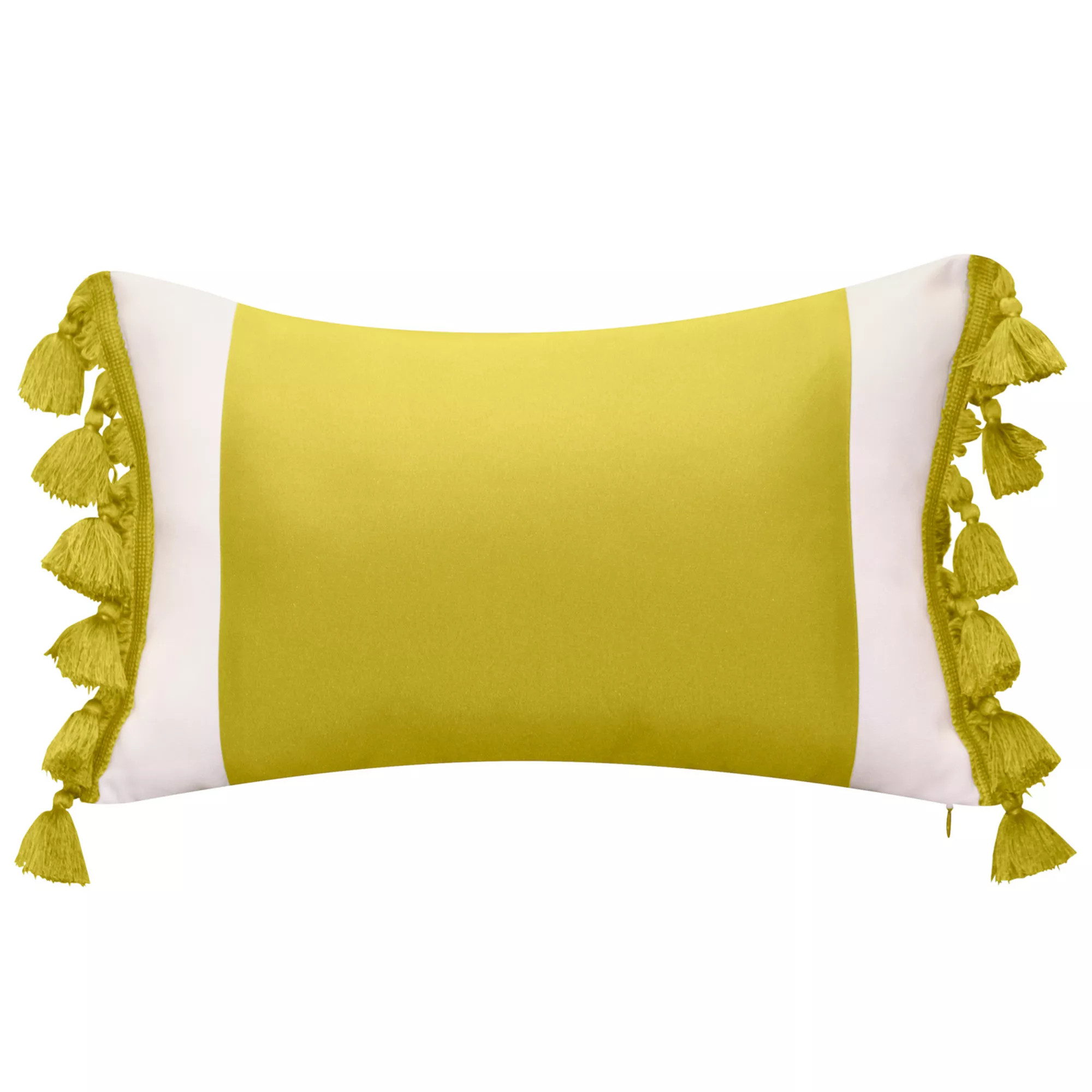 Edie@Home Indoor Outdoor Colorblock Tassel Fringe Throw Pillow | Kohl's