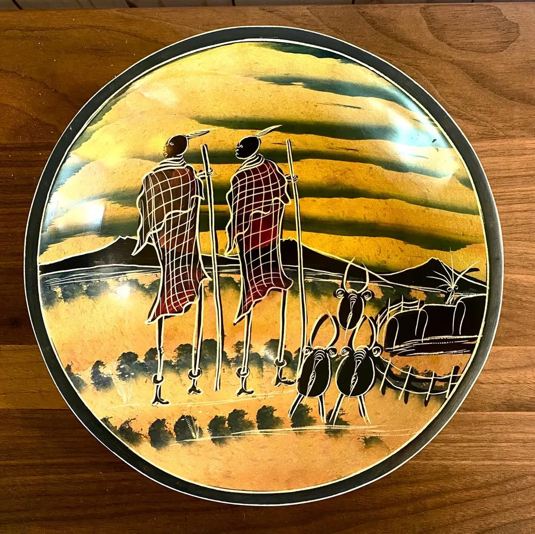 Vintage Tribal African Soapstone Round Handmade Pottery Bowl or Decorative Plate 8.25” - Etsy | Etsy (US)