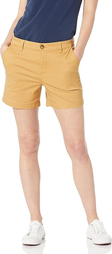 Amazon Essentials Women's 5 Inch Inseam Chino Short (Available in Straight and Curvy Fits) | Amazon (US)