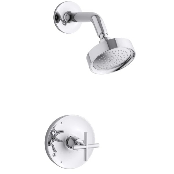 K-TS14422-3-CP Kohler Purist Rite-Temp Shower Trim Set with Cross Handle, Valve Not Included | Wayfair North America