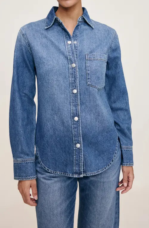 DL1961 Ines Denim Shirt in Lapis at Nordstrom, Size Medium | Nordstrom