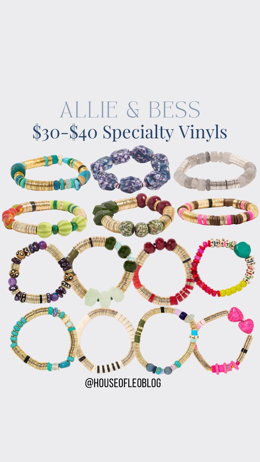 $30-$40 today only for specialty vinyl bracelets. Beaded bracelets.

#LTKFindsUnder50 #LTKSaleAlert