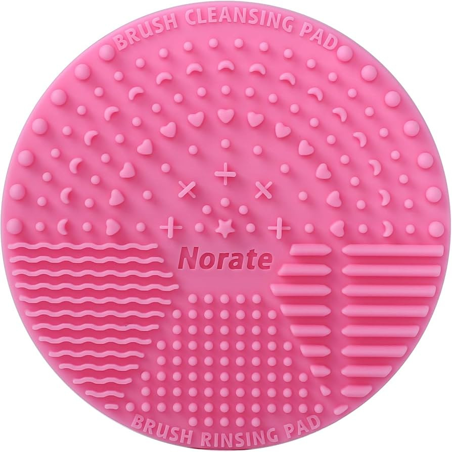 Brush Cleaning Mat, Silicone Makeup Cleaning Brush Scrubber Mat Portable Washing Tool Cosmetic Br... | Amazon (US)