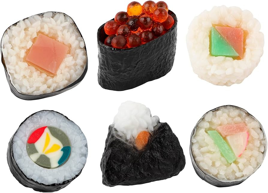 Framendino, 6 Pack Artificial Susi Fake Sushi Simulated Onigiri Realistic Food Model Lifelike Pro... | Amazon (US)